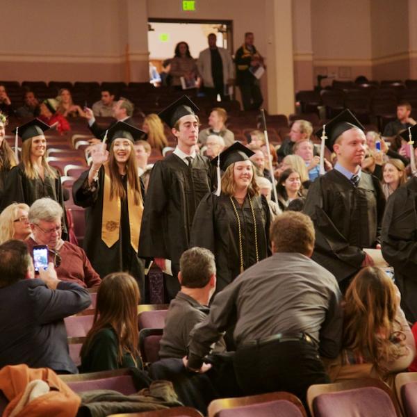The students process