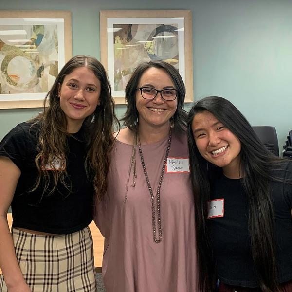 Nicole Speer (center) with her mentees Gabrielle Kraemer and Jia Moore