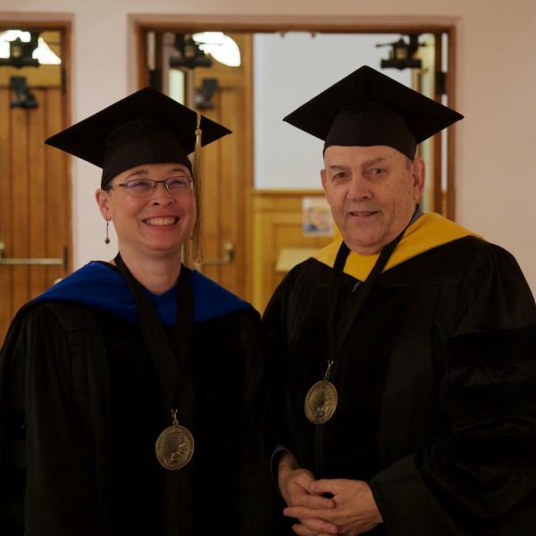 Professor Irene Blair, chair-to-be and Professor Jerry Rudy, current chair