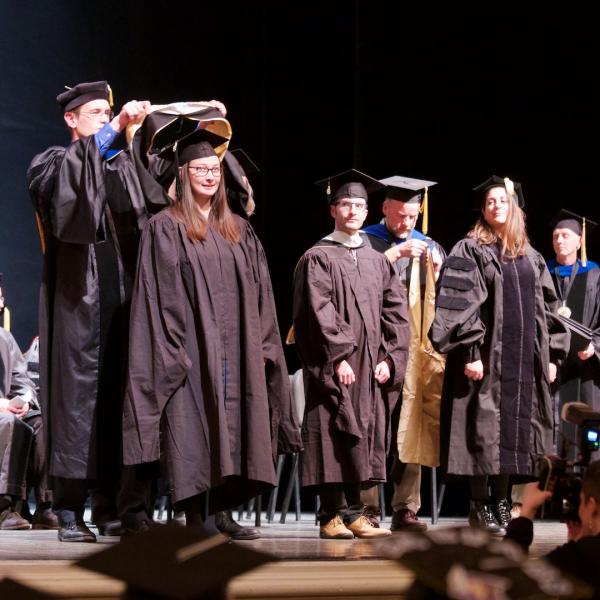 The final Master's Degree was awarded to Holly Wakeman, hooded by Professor Erik Willcutt