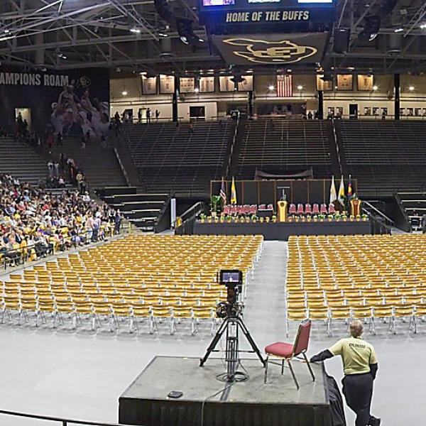 A panorama of the venue before the processional