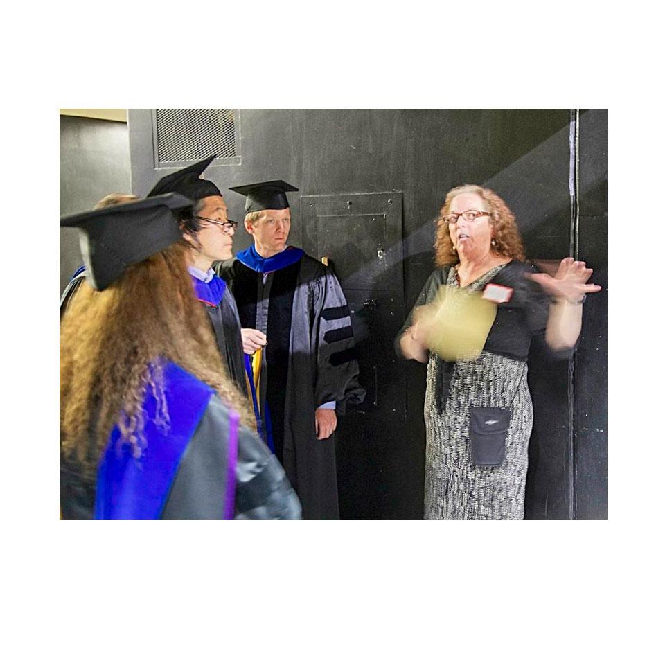 laurel with faculty at graduation