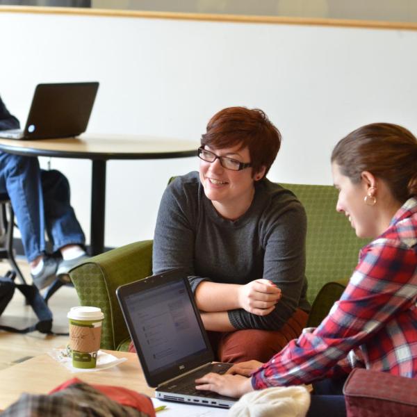 several students studying