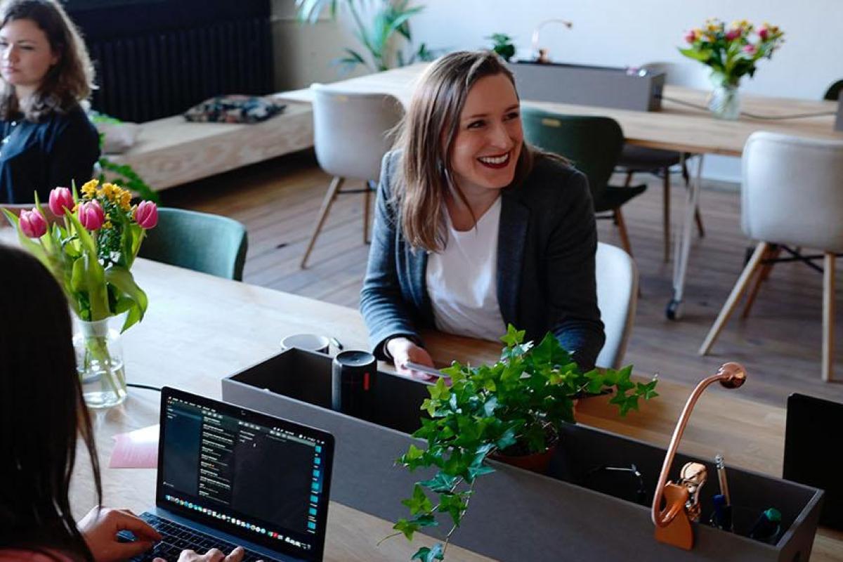 women working at computers