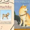 Hachiko book cover with drawing of hachiko, a white dog