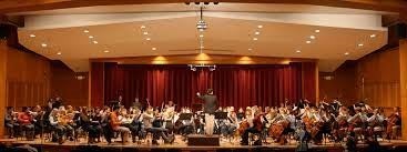 Orchestra playing on stage