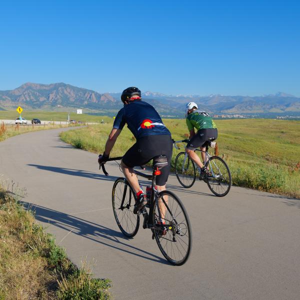 Riders head to Boulder from Davidson Mesa during Bike to Work Day.