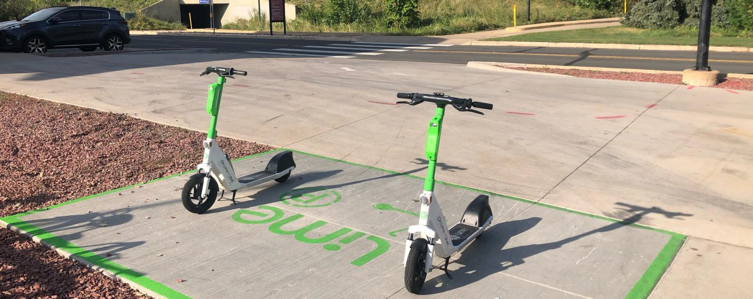 Lime parking spot on Kittredge loop.