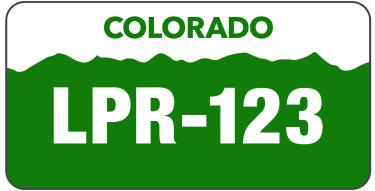 Graphic image of Colorado license plate