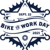 Sheriff's star with bike to work day text.