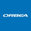 Orbea logo, white text on blue background.