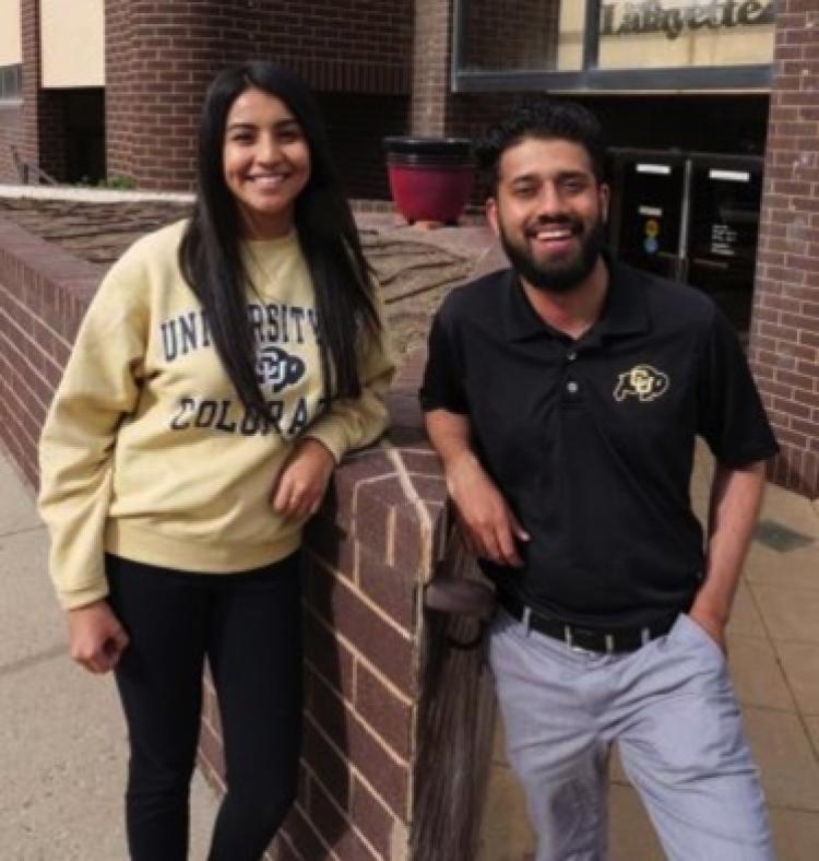 Enihs Medrano and Jaideep Mangat stand outside Lafayette City Council building 