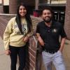 Enihs Medrano and Jaideep Mangat stand outside Lafayette City Council building 