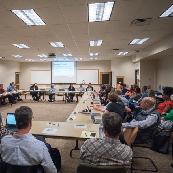 Large group of people meeting
