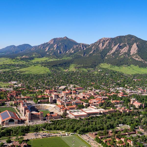 Drone image over looking campus