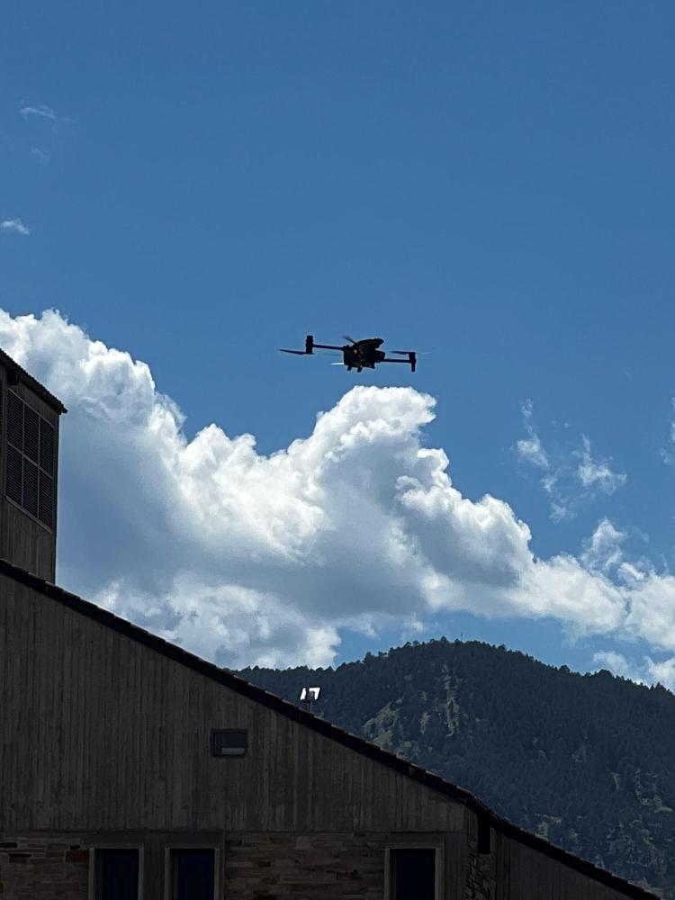 Drone flying on CU Boulder campus