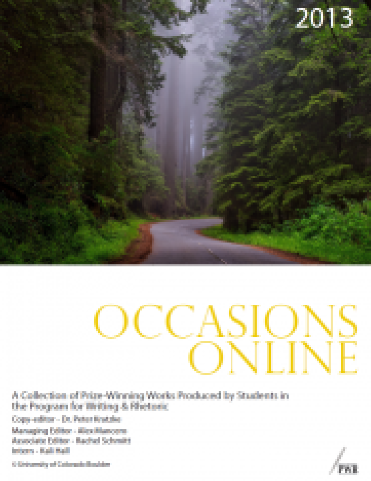 Ocassions 2013 cover, a road in the woods