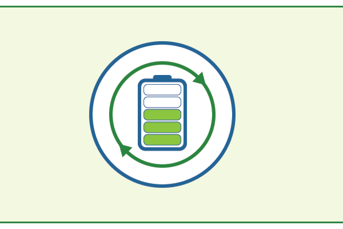 Energy Storage icon, showing a charging battery