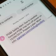 Cell phone text message informing user about an upcoming grid shutdown
