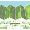 Illustration of rooftop solar panels