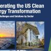 Report front cover, showing wind turbines, solar panels and an eco building