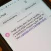 Cell phone text message informing the user of an upcoming power outage