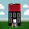Illustration of a house as a battery