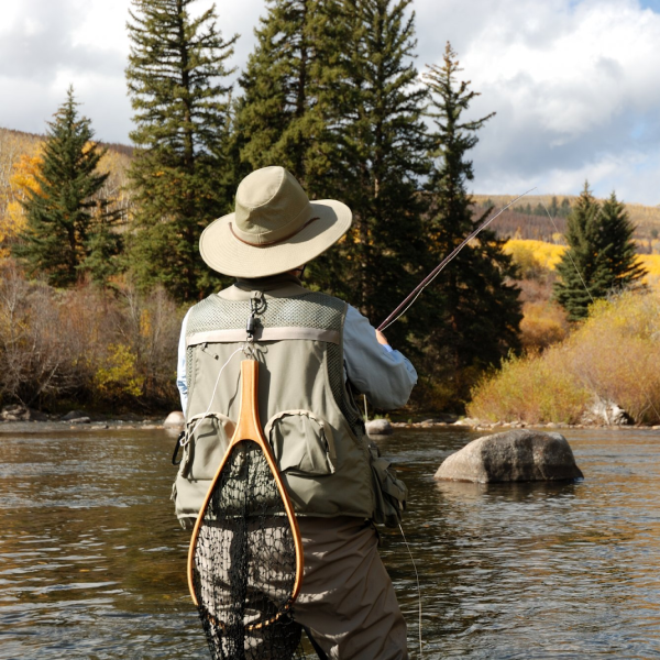 man fly fishing