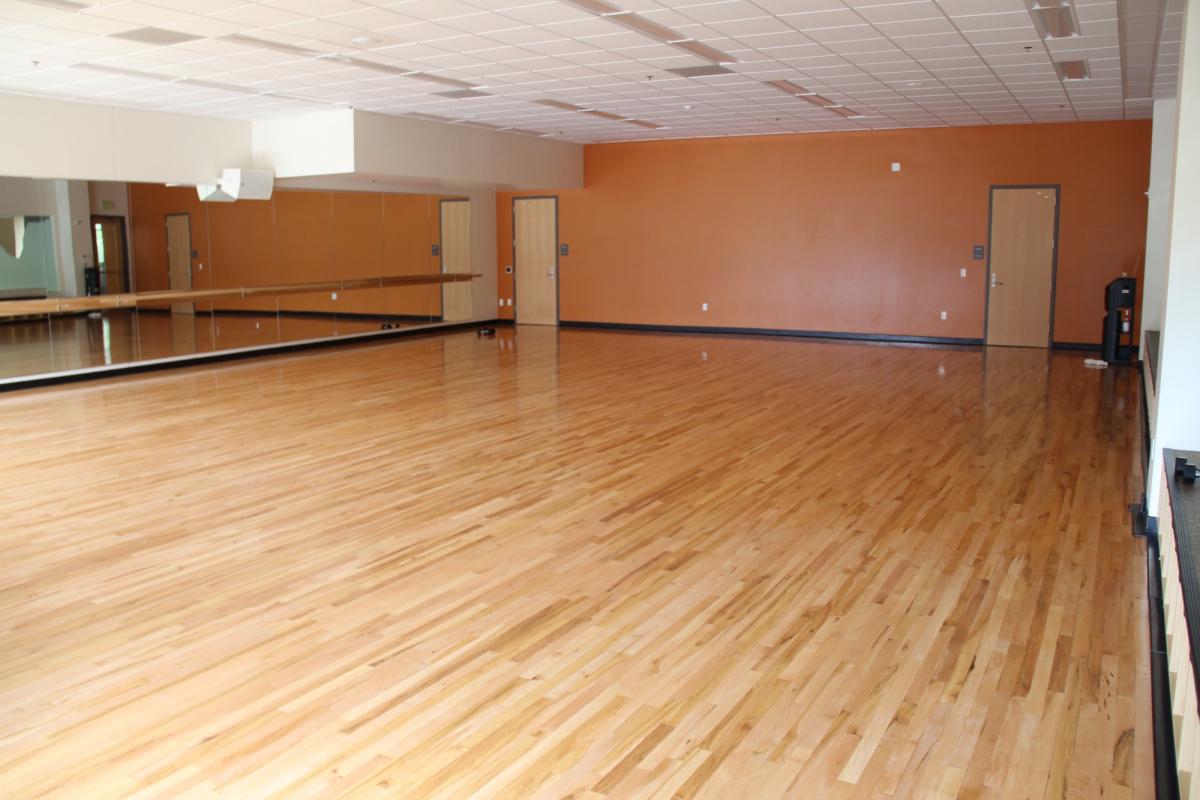 empty woodlined studio