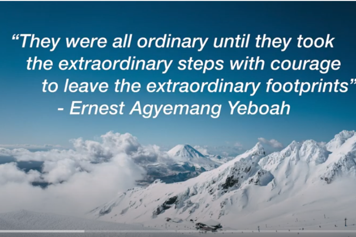 mountain range with a quote across it