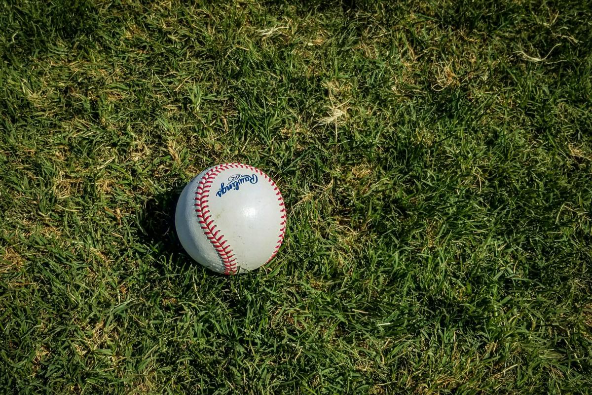 Baseball on grass