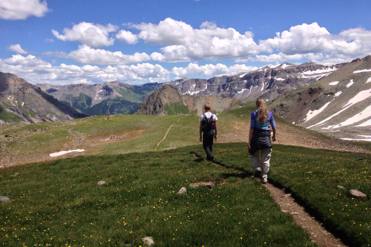 Students hiking
