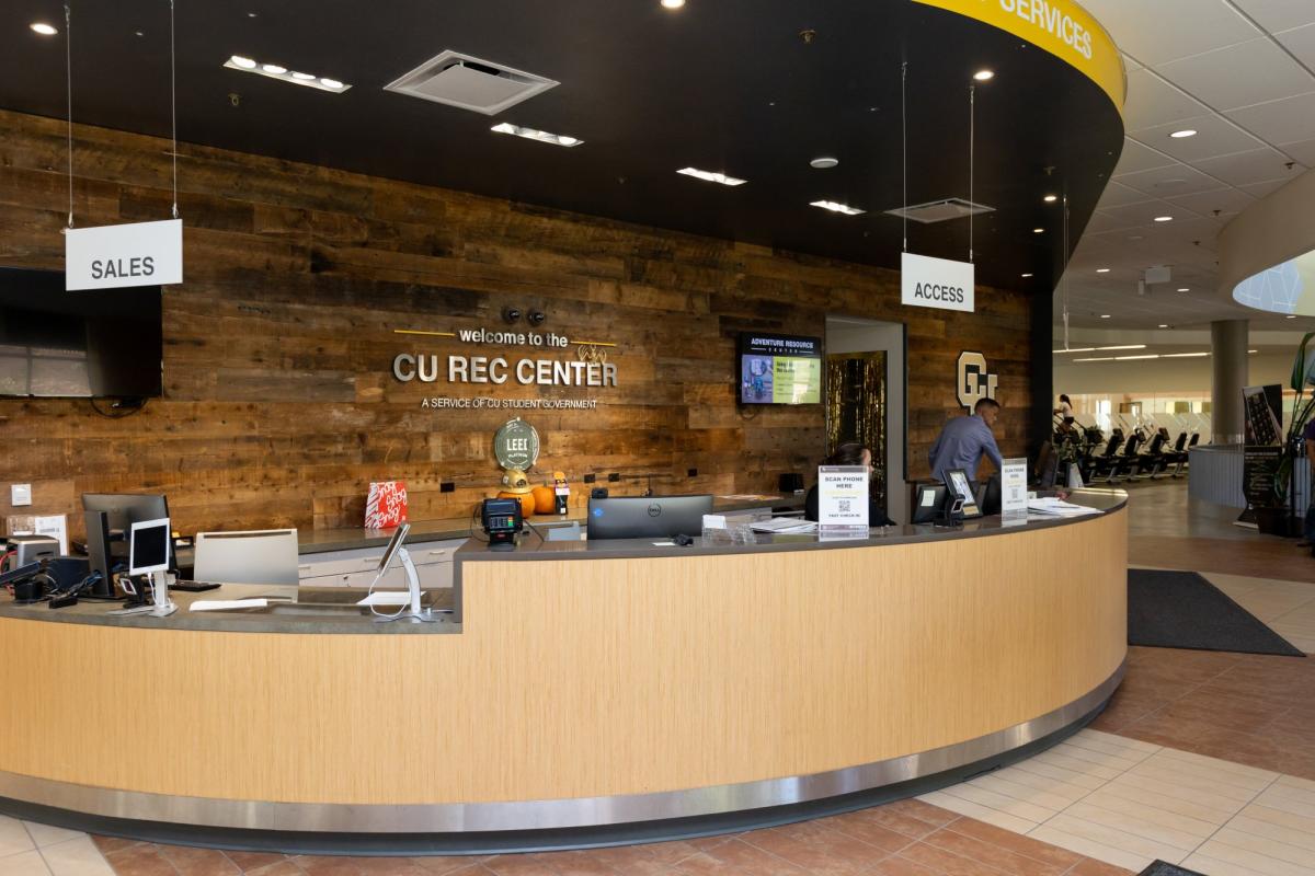 View of the rec welcome desk