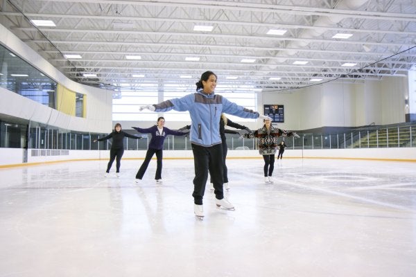 girls ice skating