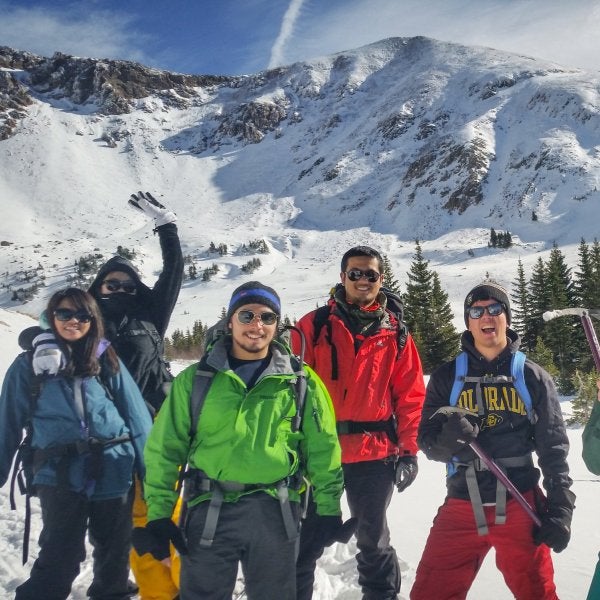 cu students out in the snowy mountains