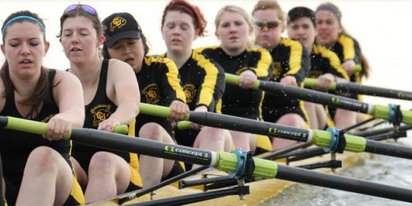 Crew team practicing at Boulder reservoir