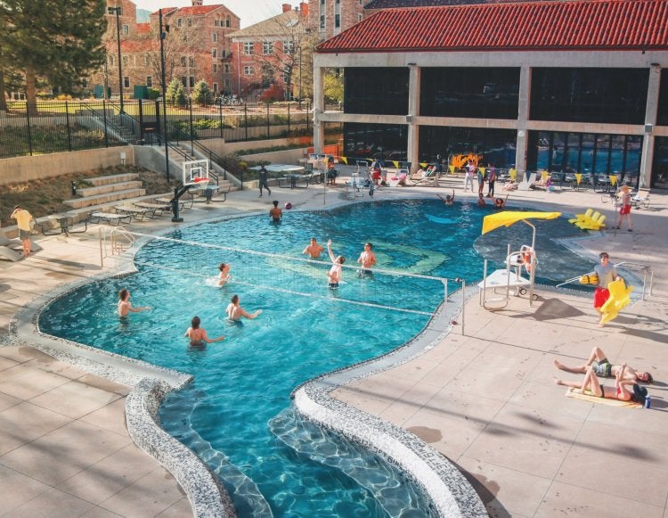 People playing in the Buff Pool 