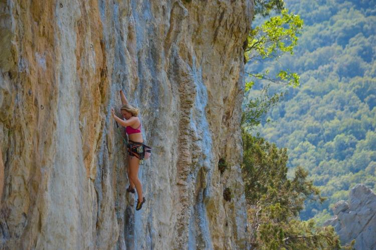 woman on an open mountainside