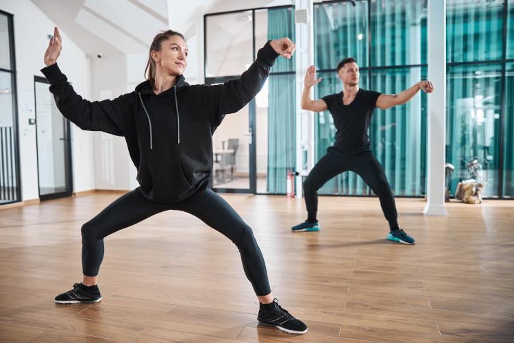 students doing tai chi