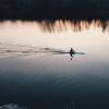 lone kayaker on the empty water