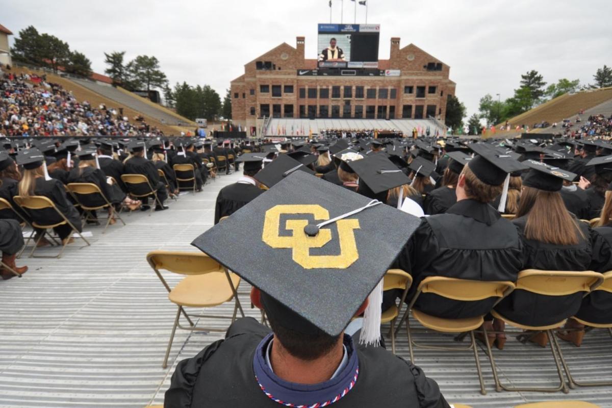 Students seated at the commencement ceremony