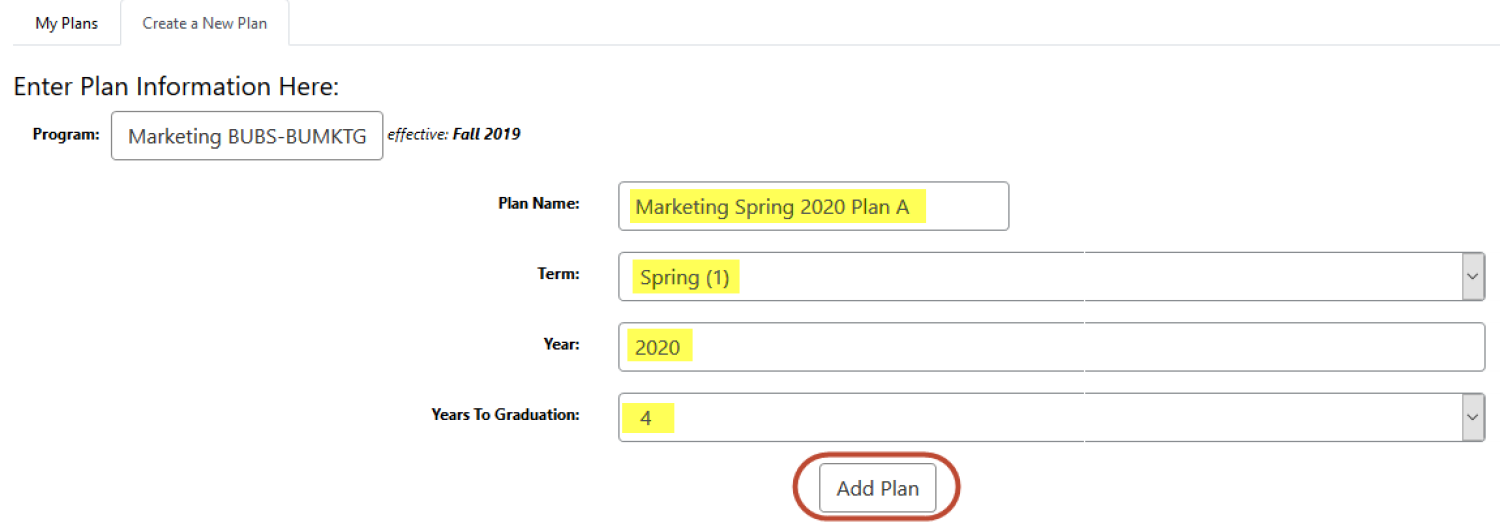 Create a new plan