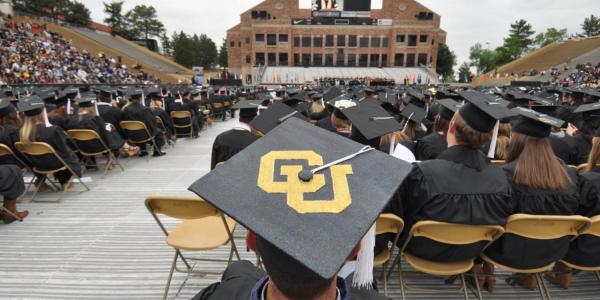 Students seated at the commencement ceremony