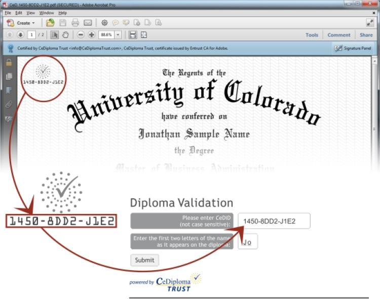 CeDiploma CU Boulder