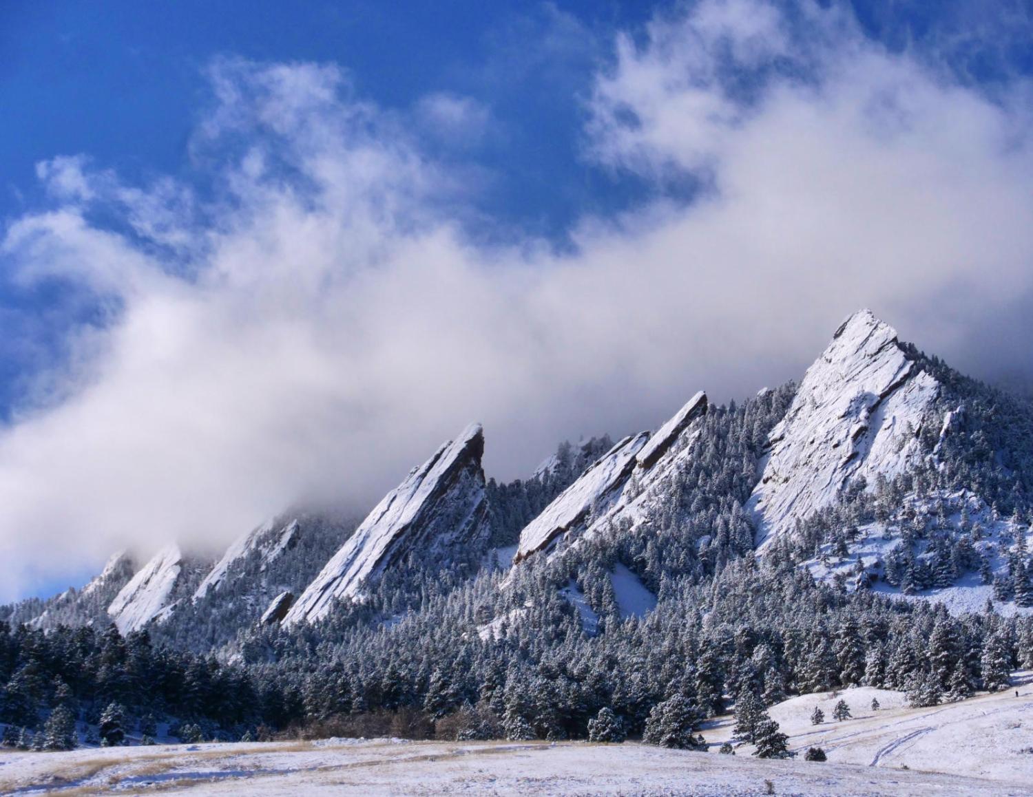 flatirons in snow