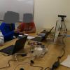 ResRearch particpants engaging in a collaborative task in  the iSAT Lab.