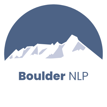 Logo of the Boulder NLP group. Boulder NLP in large text with a background of the Flatirons.
