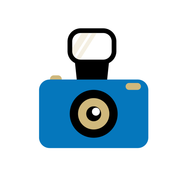 Vectorized icon of a digital camera