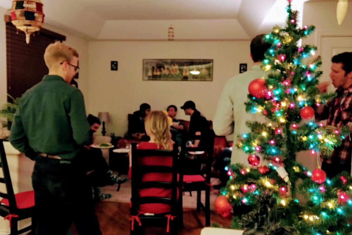 People during the holiday party