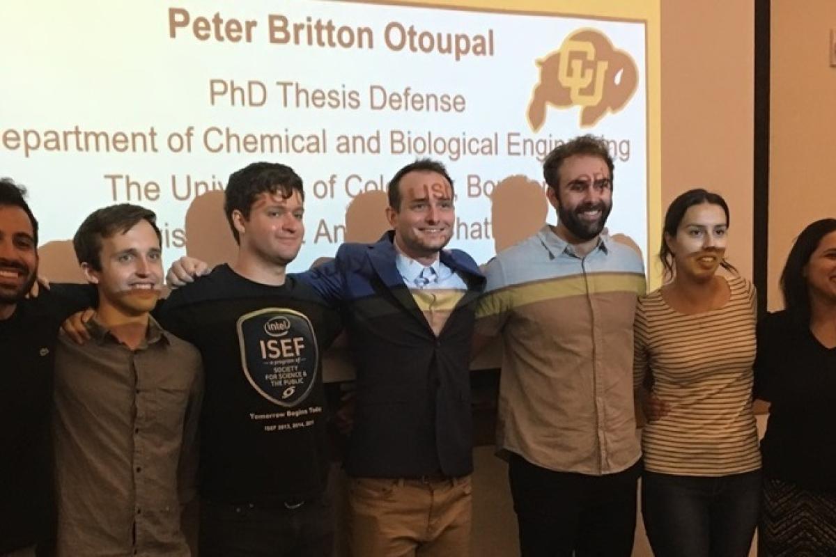 Team posing at Peter Otoupal's thesis defense